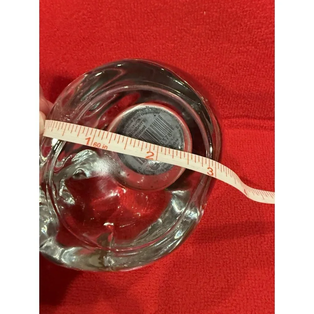 Vintage INDIANA GLASS Clear Sleeping Cat/Kitten Votive Candle Holder